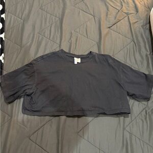 divided black crop top